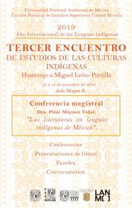 DEL 13 AL 15 DE NOVIEMBRE 2019 SE REALIZARÃ EL TERCER ENCUENTRO DE ESTUDIOS DE LAS CULTURAS INDÃGENAS